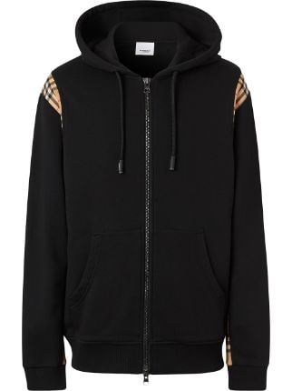 Shop Burberry Vintage Check panel hoodie with Express Delivery - FARFETCH