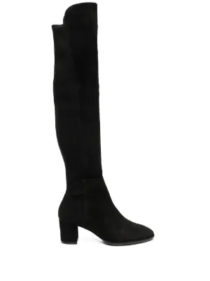 carvela polished flat knee boots