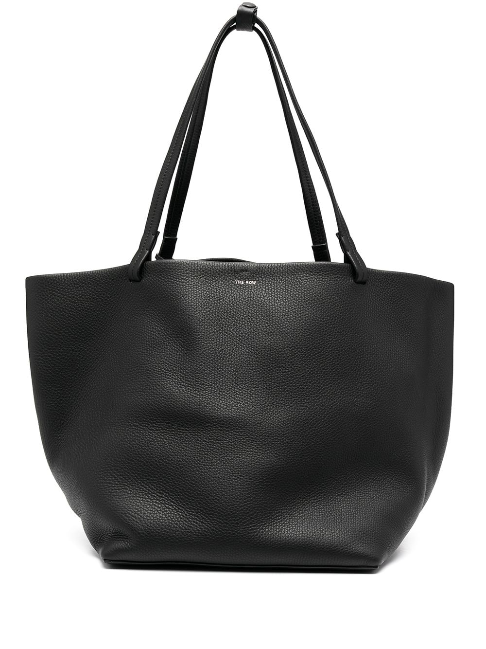 The Row Park Small Textured Tote Bag In Black