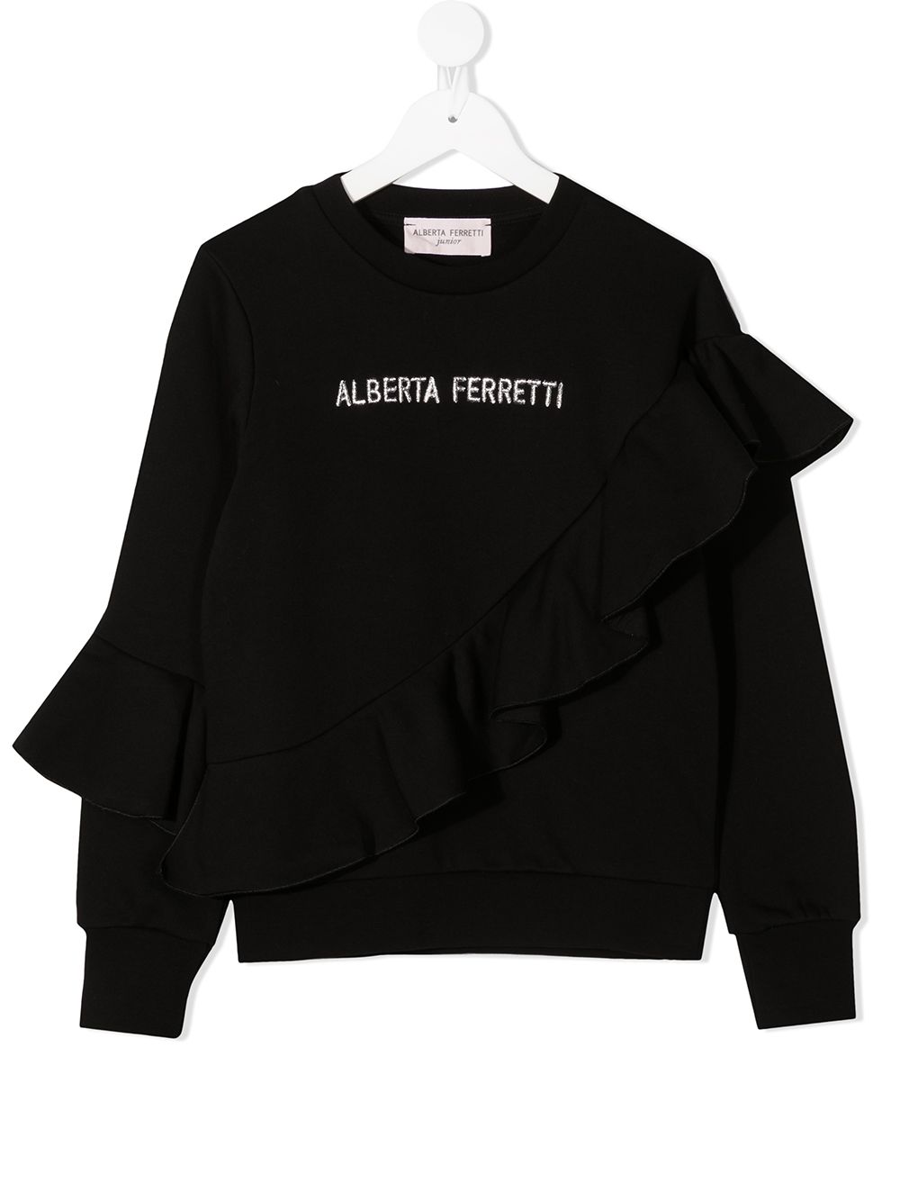 фото Alberta ferretti kids ruffled cotton sweatshirt