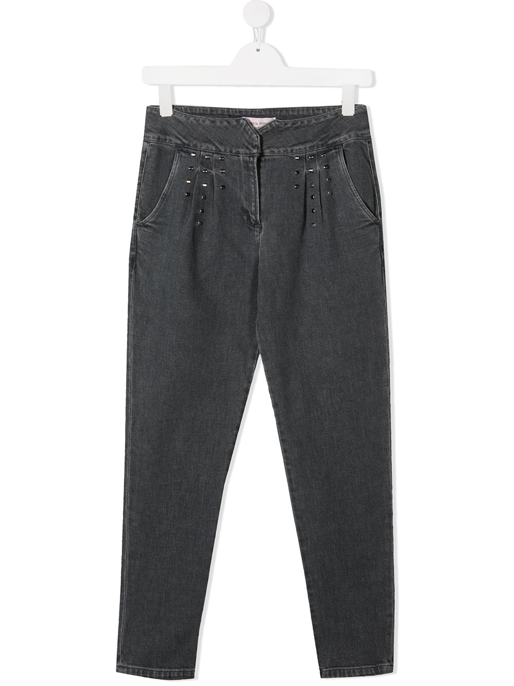 фото Alberta ferretti kids teen studded straight-leg jeans