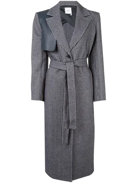 Agnona houndstooth-pattern single-breasted coat