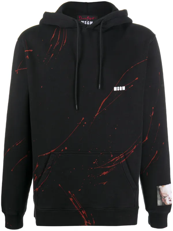 black and white paint splatter hoodie