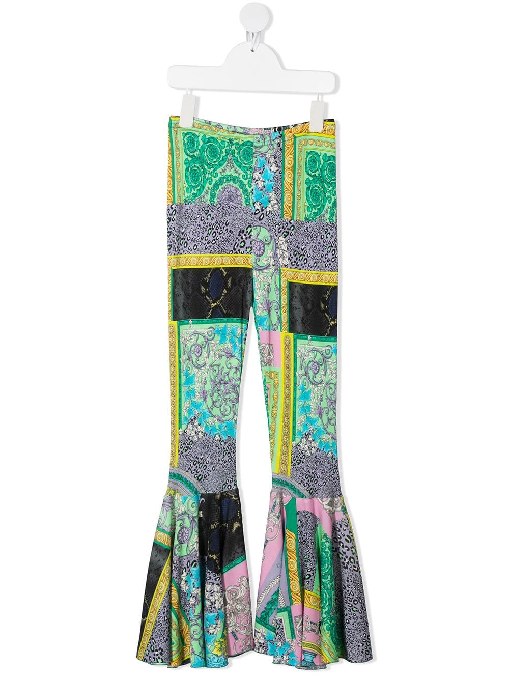 

Versace Kids pantalones acampanados con estampado Barocco - Verde