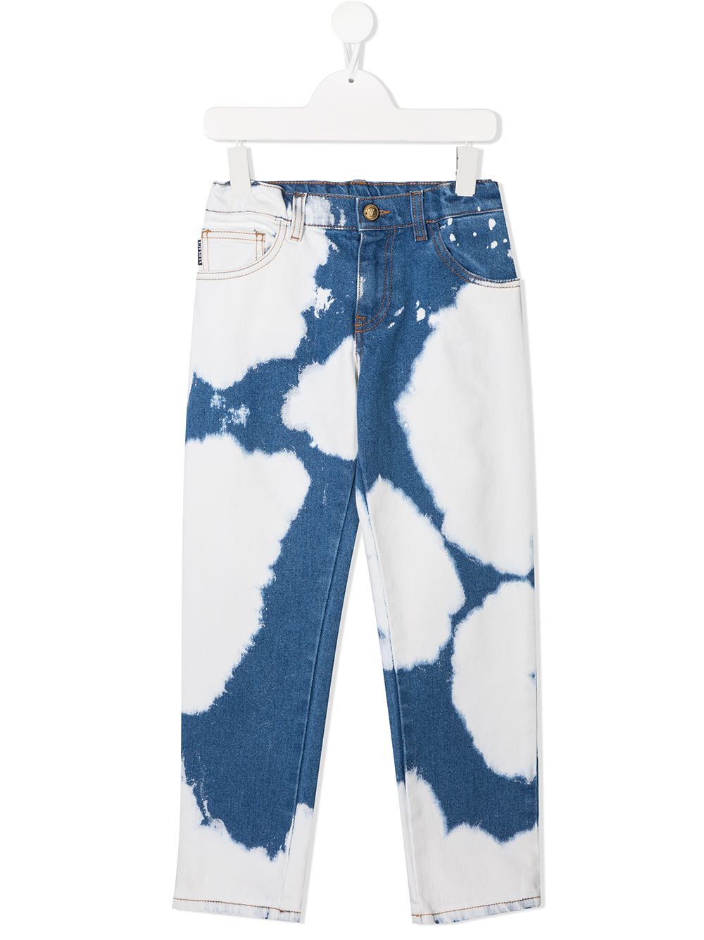 Versace Bleached-effect Jeans In Blue