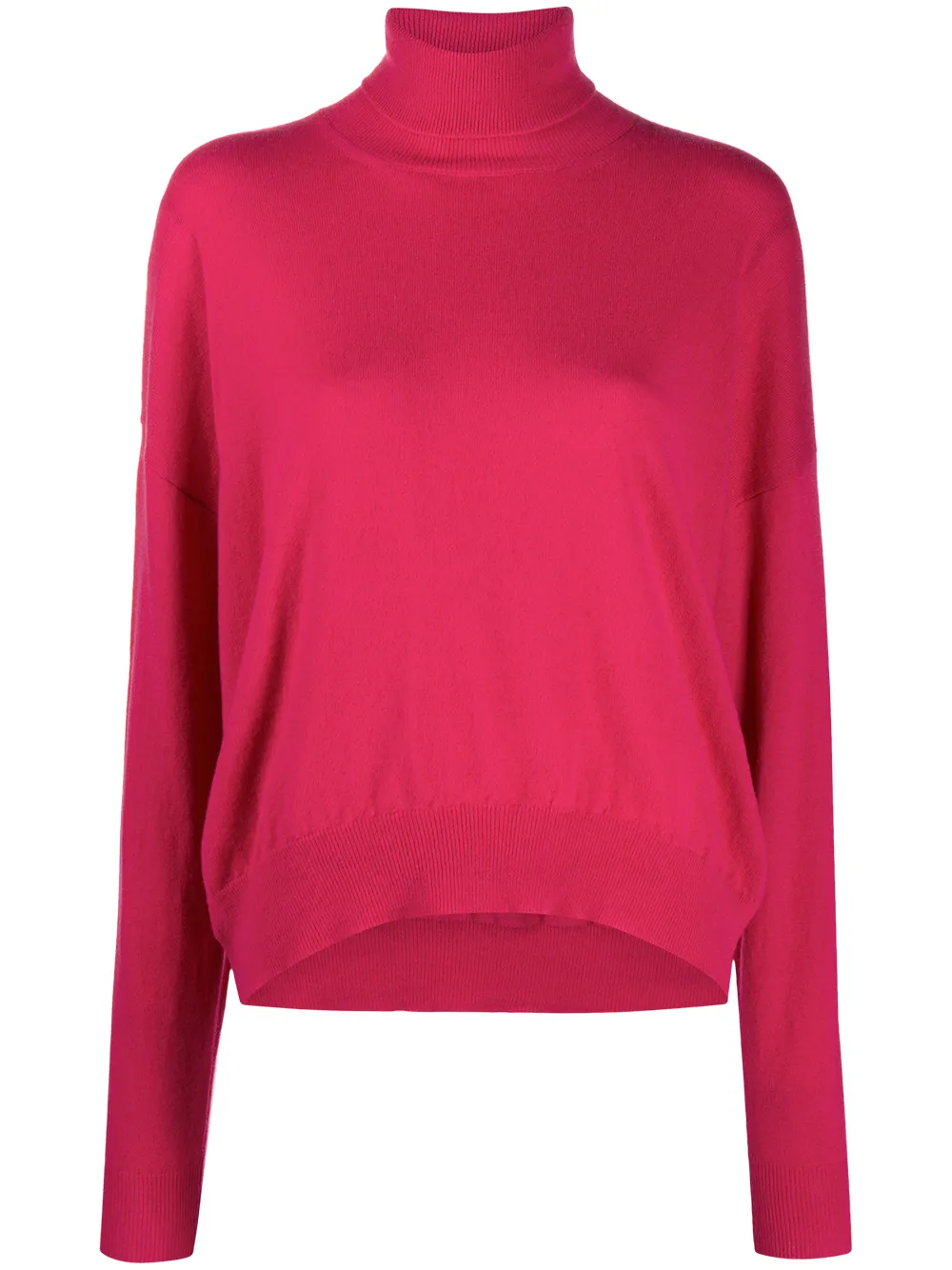 fuchsia pink roll neck jumper