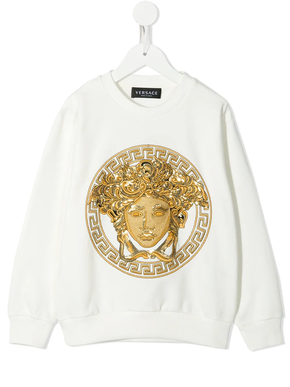 

Versace Kids sudadera con bordado Medusa - Blanco