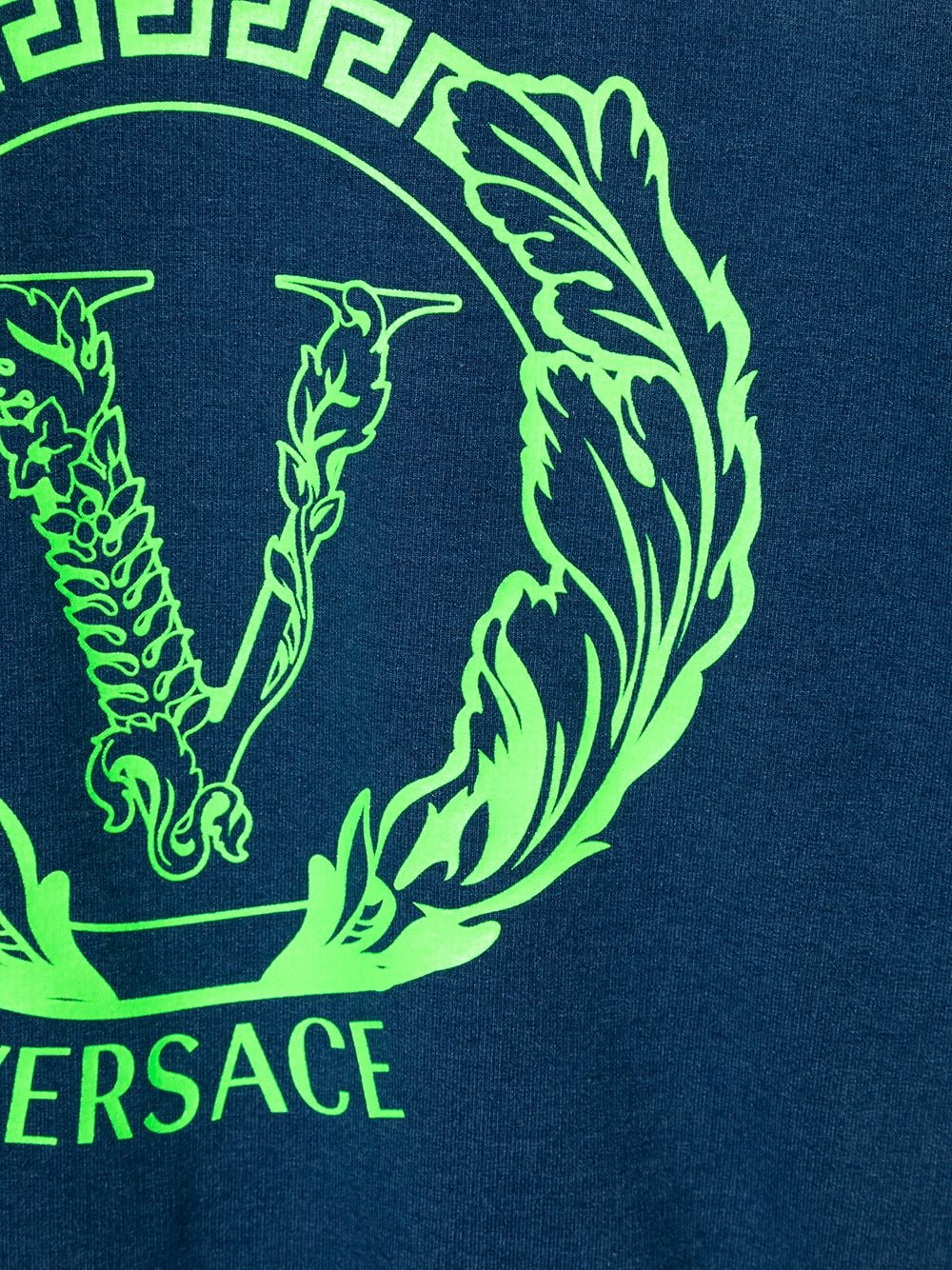 Shop Versace Logo-print Stretch-cotton Sweatshirt In Blue
