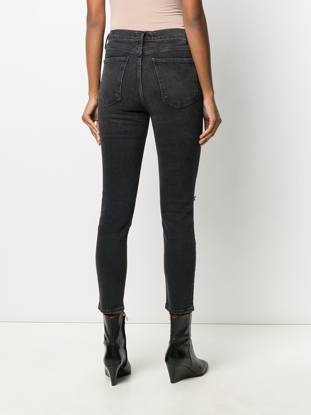 фото Agolde ripped high-rise cropped jeans