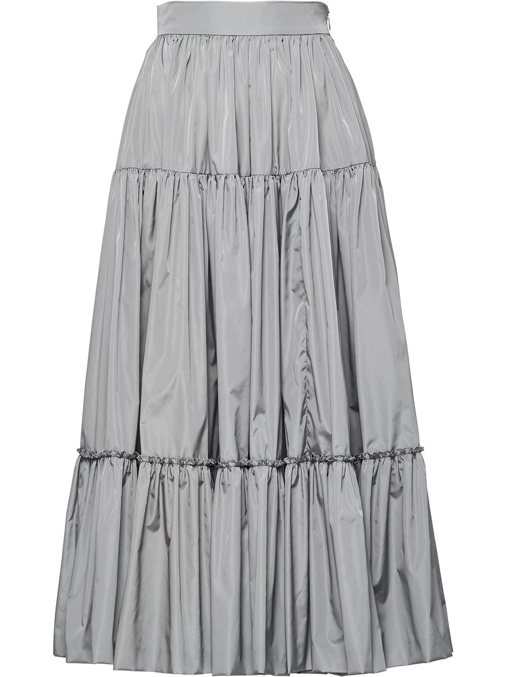 Shop Prada full tiered midi skirt with Express Delivery