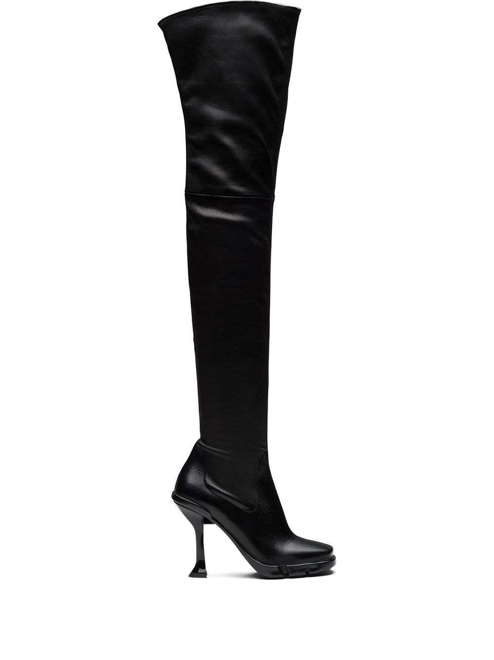 thigh high boots square heels
