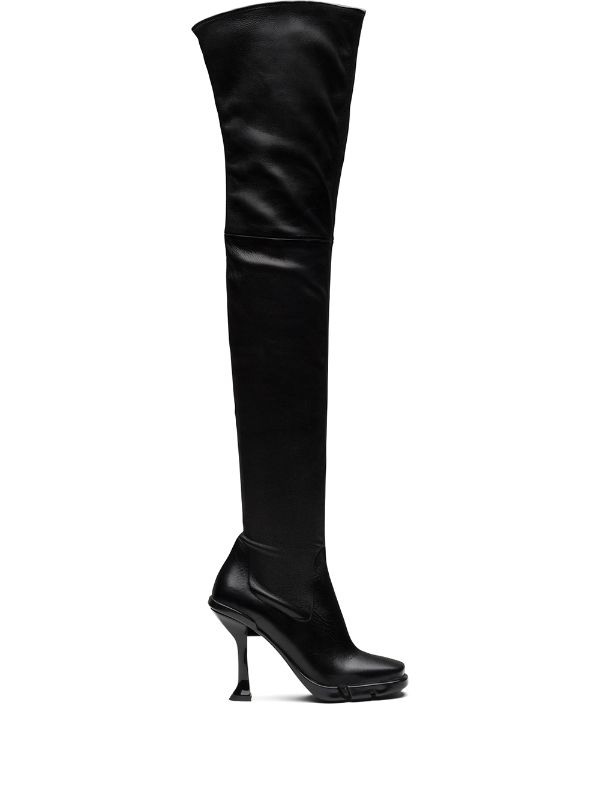 square toe thigh high boots