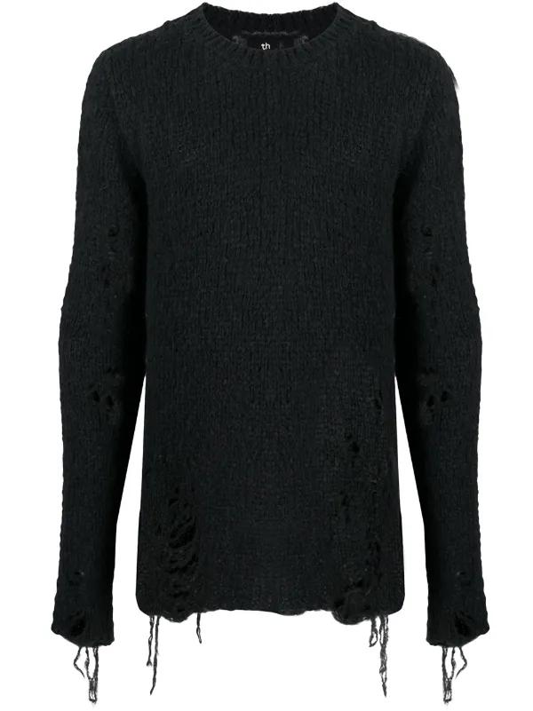 distressed knit sweater mens