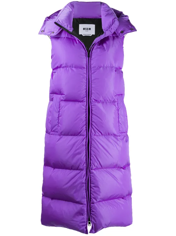 purple hooded vest