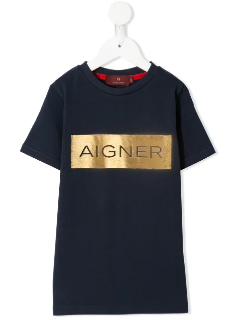 Aigner Kids playera con logo estampado