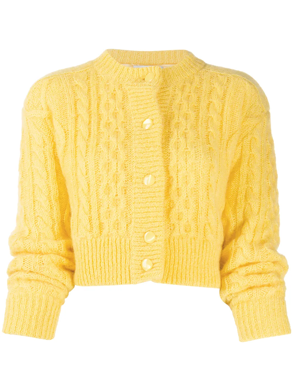 yellow knit cardigan
