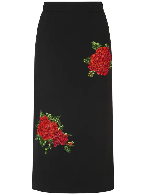 Dolce & Gabbana floral-detail A-line skirt