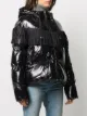 Pinko fringed-yoke quilted hooded jacket