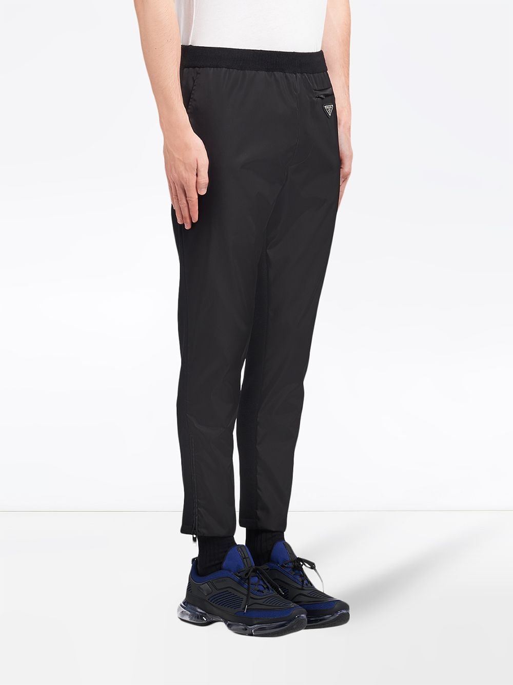 Shop Prada Panelled Straight-leg Trousers In Black
