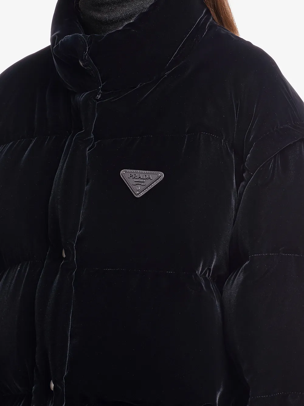 Prada velvet best sale puffer jacket