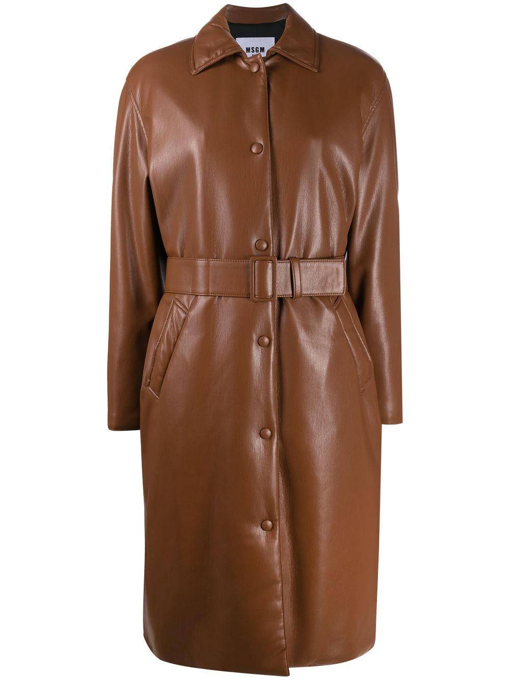 MSGM BELTED SINGLE-BREASTED COAT