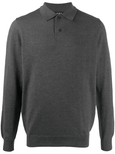 A.P.C. knitted long-sleeved polo shirt