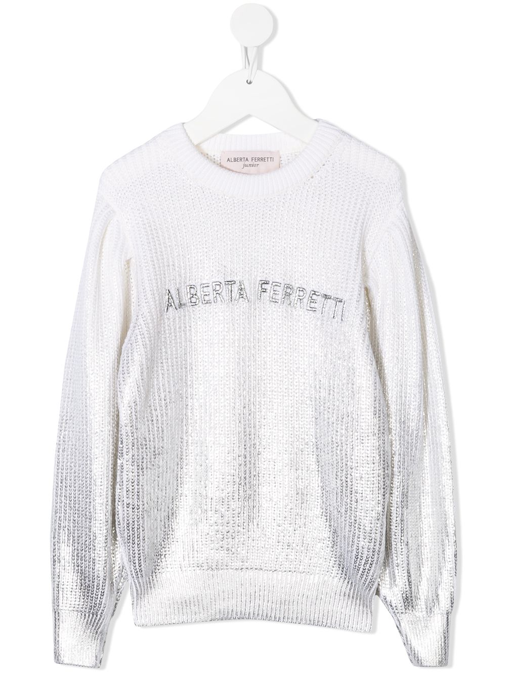 фото Alberta ferretti kids embroidered chest merino-knit jumper