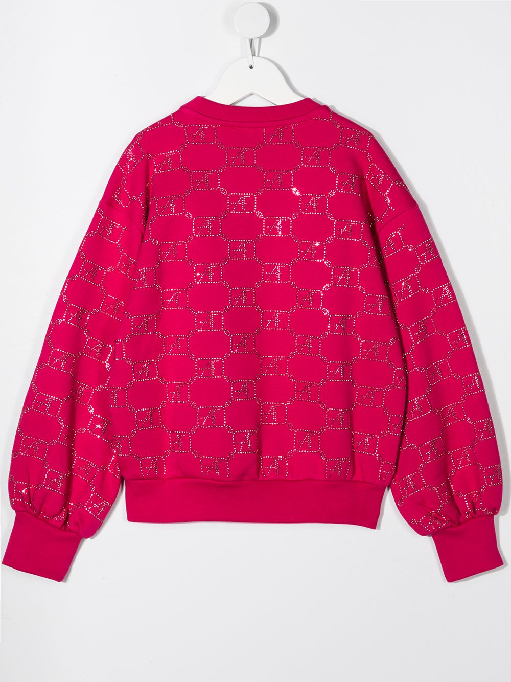 фото Alberta ferretti kids rhinestone-logo cotton sweatshirt