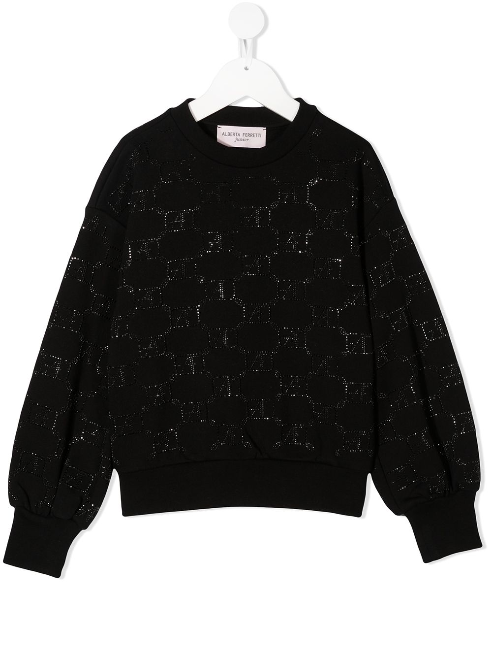 фото Alberta ferretti kids teen rhinestone-logo sweatshirt