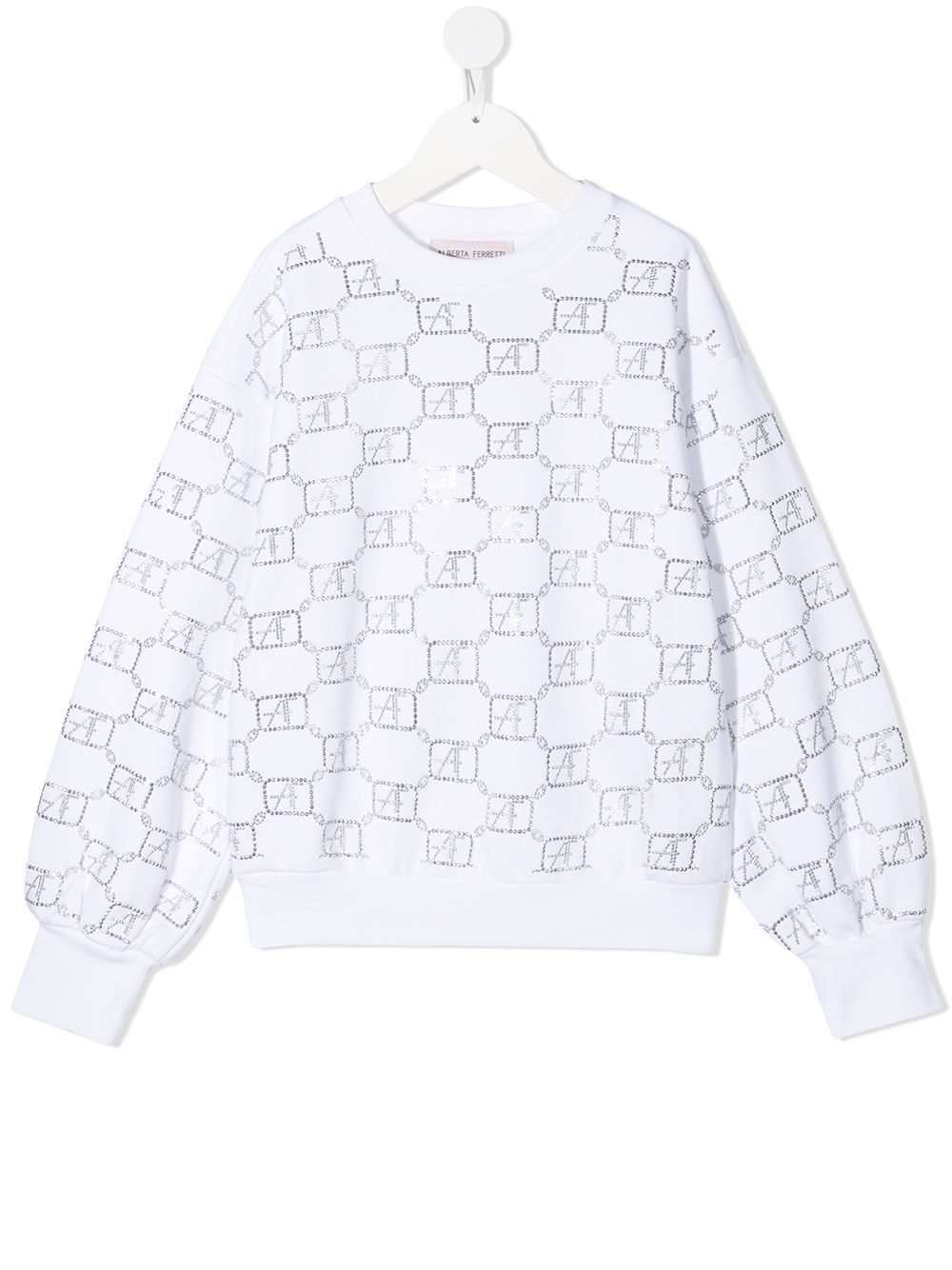 фото Alberta ferretti kids teen rhinestone-logo sweatshirt