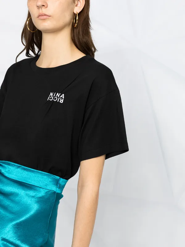 トップス NINA RICCI Nina Ricci embroidered-logo t-shirt | Black | FARFETCH CA