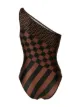 Image 2 of Fendi Pre-Owned Pequin Zucca one-shoulder swimsuit