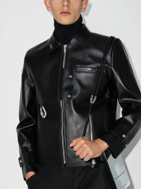 HELIOT EMIL zip-up Leather Jacket - Farfetch
