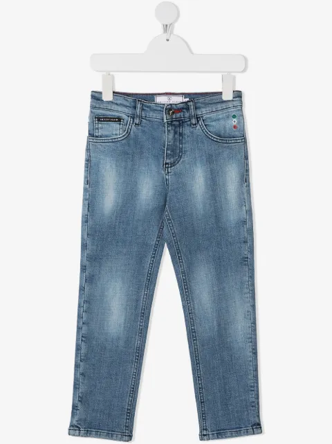 Philipp Plein Junior Iconic Plein straight-leg jeans