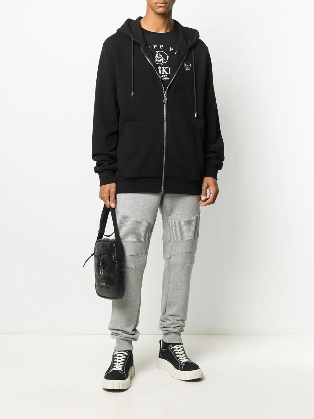 Philipp Plein Trainingsbroek met gewatteerd detail - Grijs
