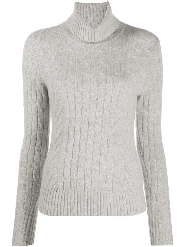 cable knit roll neck sweater