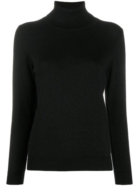 N.Peal cashmere fine knit jumper with roll neck