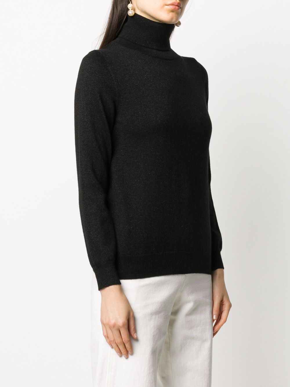 N Peal Cashmere Fine Knit Jumper With Roll Neck Black FARFETCH