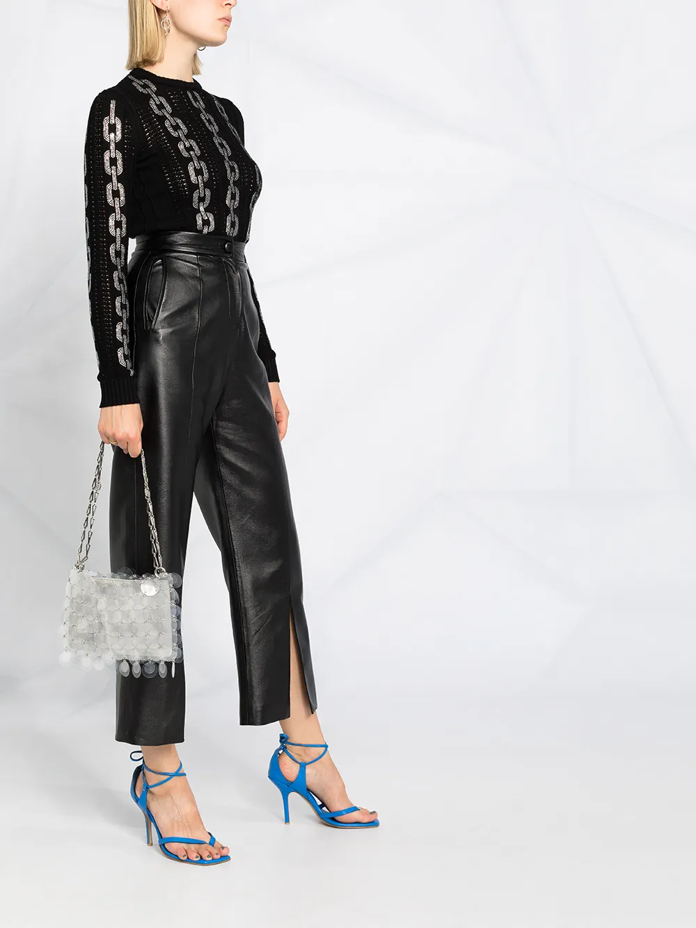 Philipp Plein Intarsia trui Zwart