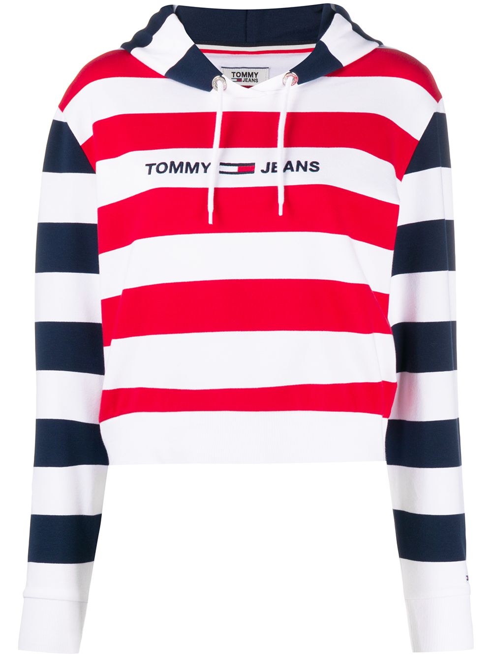 фото Tommy jeans embroidered logo stripe pattern hoodie