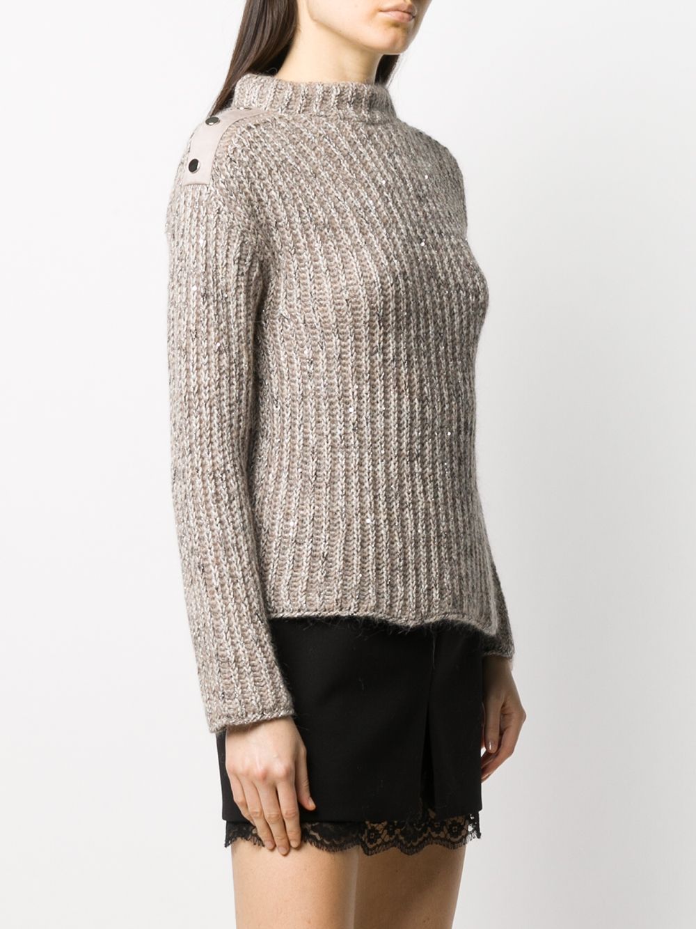 фото D.exterior high neck rib knit jumper