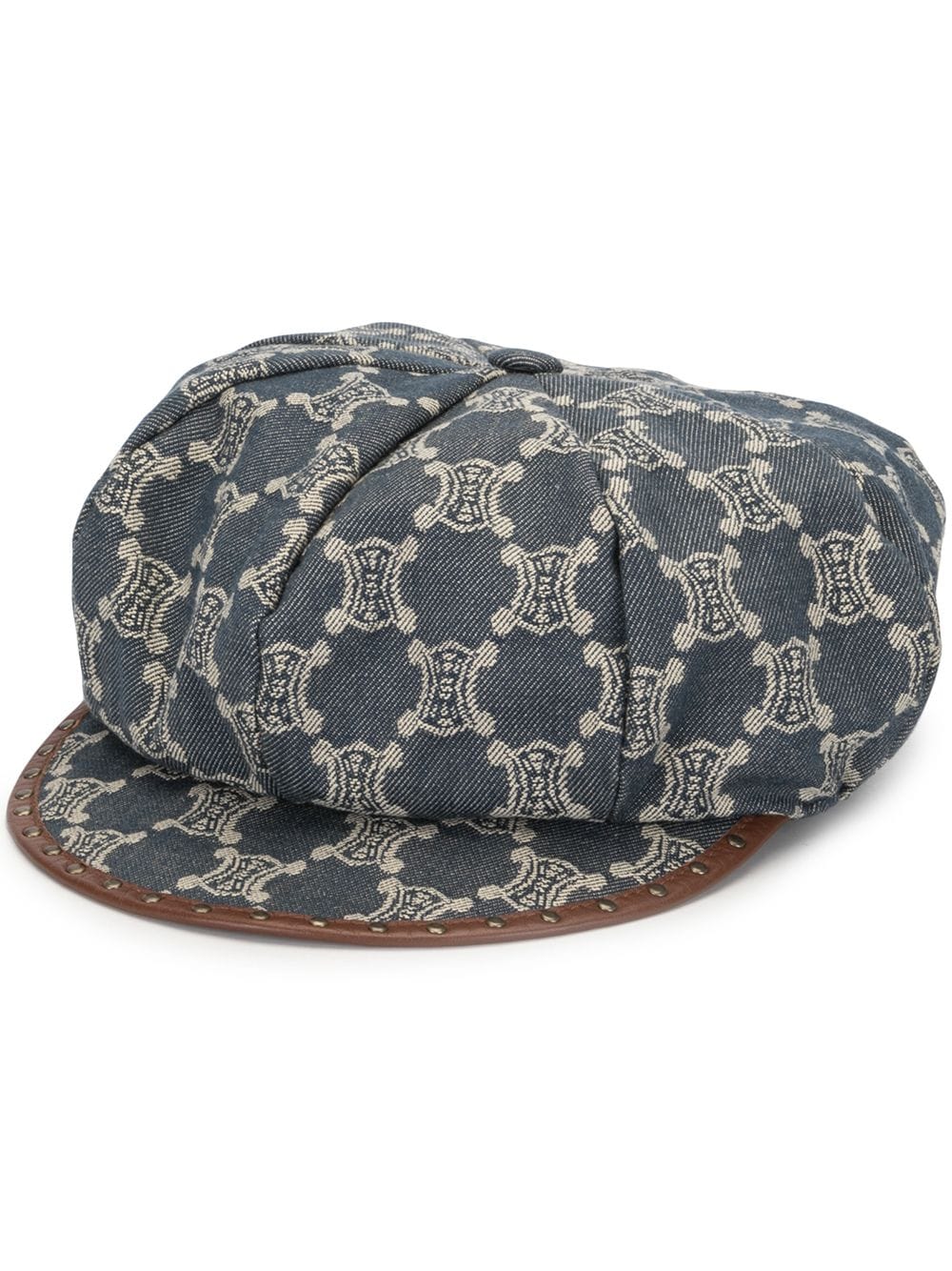 Pre-owned Celine  Macadam Newsboy Cap In Blau