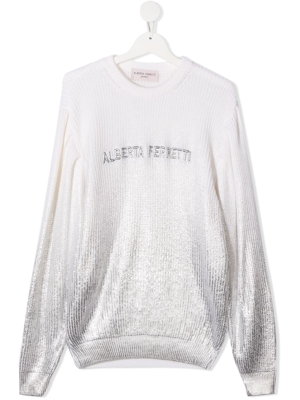 фото Alberta ferretti kids embroidered chest merino-knit jumper