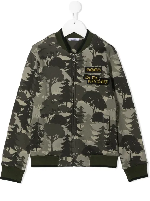 Dolce & Gabbana Kids Forest print bomber jacket