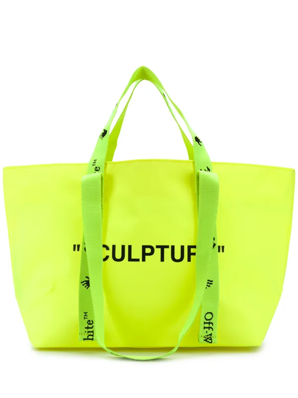 Yellow off white tote bag clearance