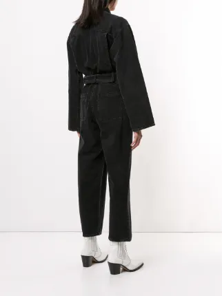 belted denim jumpsuit展示图