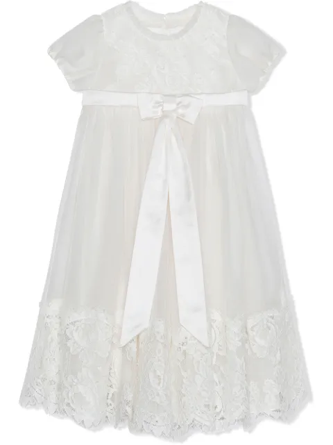 Dolce & Gabbana Kids lace-embroidered silk dress