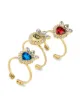 Gucci crystal-heart stack rings