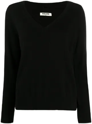 Moi logo embroidered V-neck sweater 