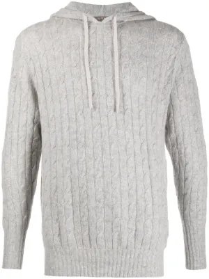cable knit hoodie mens